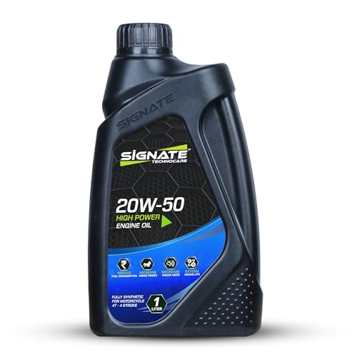Signate 20W50 Street Race Bike Engine Oil 1L, High Performance Engine Oil for Motor Cycle, Maximum Gear Protection & Efficient Performance Bike Oil, 1L - Image 1