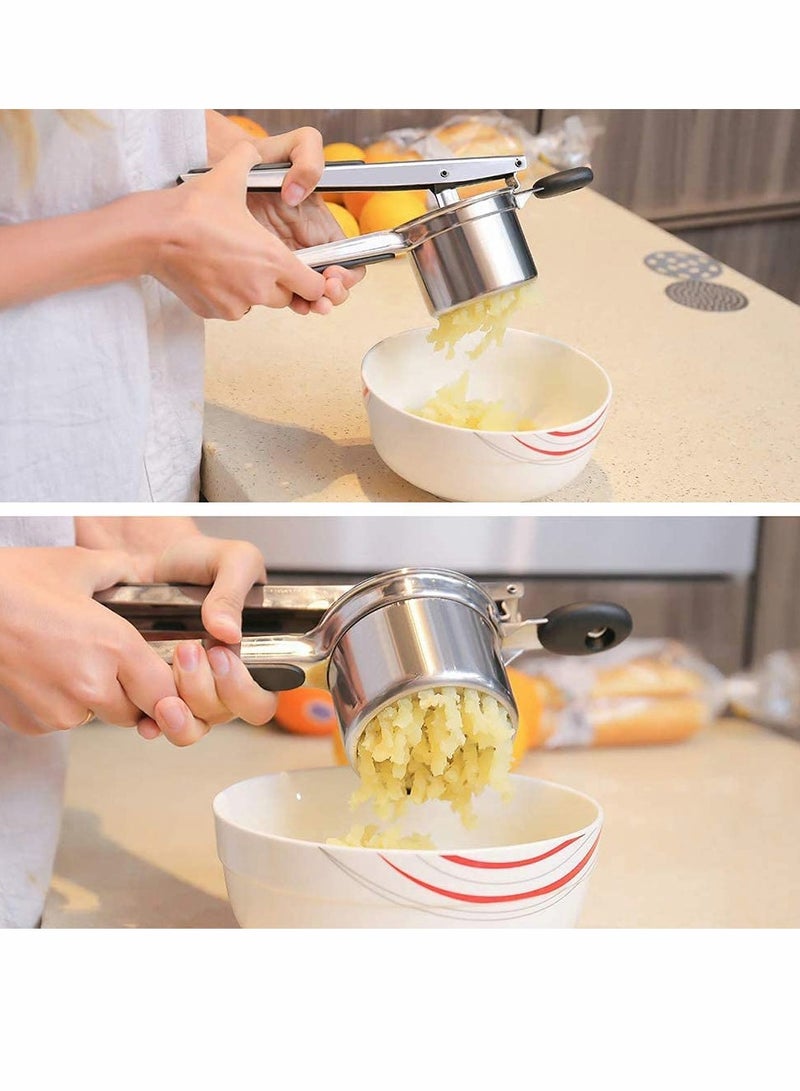 KASTWAVE Stainless Steel Potato Ricer, Potato Masher for Potatoes, Fruits, Vegetables, Yams, Squash, Baby Food and More with 3 Interchangeable Discs for Fine - Image 4