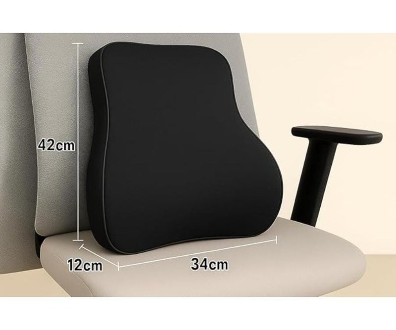 Lower back support pillow for office chair and car seat, medical back pillow to support posture and relieve back pain, comfortable backrest for sitting for long periods (black) - Image 4