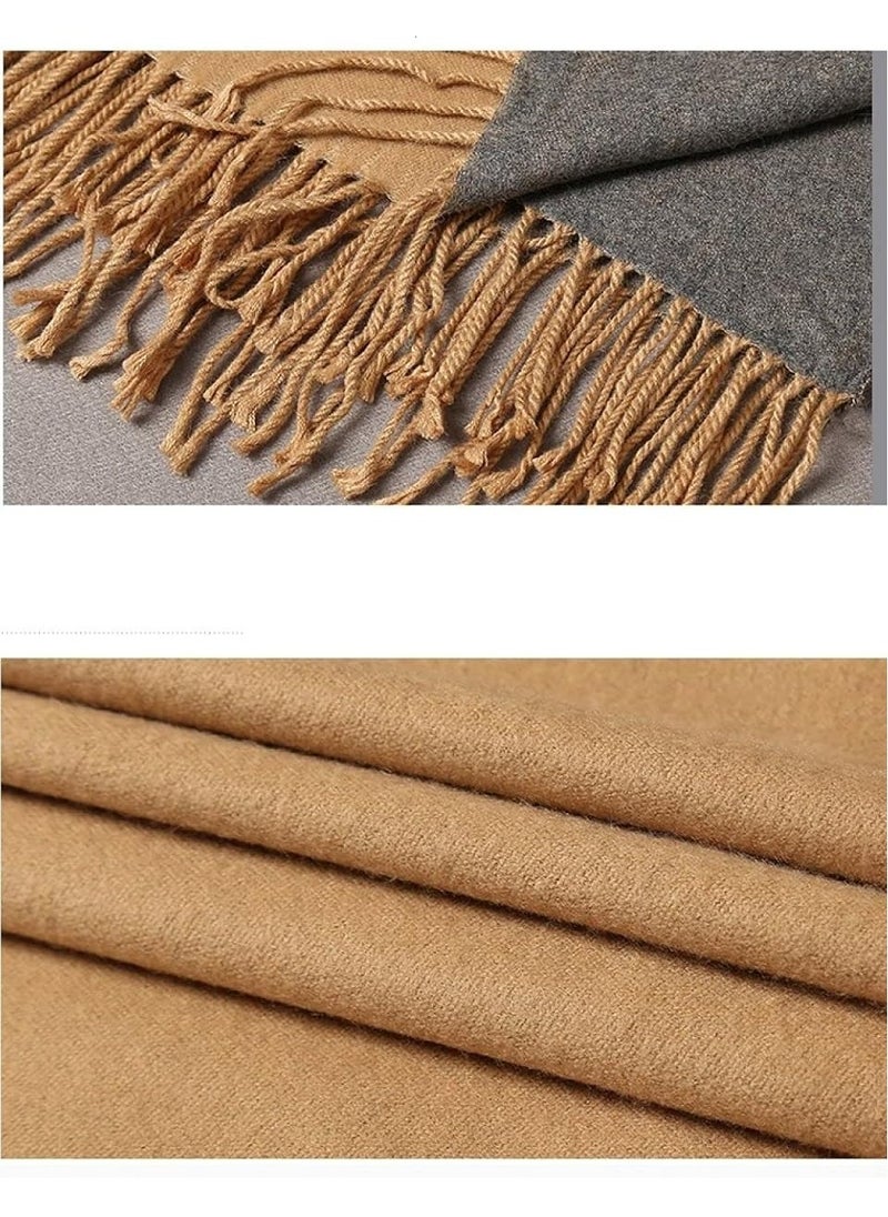 Sky cashmere - Wool Scarf Pashmina Shawl Wrap For Women Long Large Warm Thick Reversible Scarves - Image 1