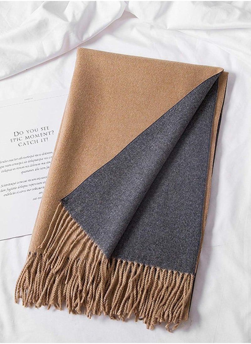 Sky cashmere - Wool Scarf Pashmina Shawl Wrap For Women Long Large Warm Thick Reversible Scarves - Image 1