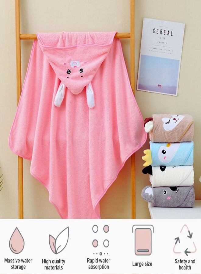ZIKKU Ultra Soft Baby Hooded Bath Towels – Quick Dry Microfiber, Cute Animal Design, Gentle & Absorbent for Newborns and Toddlers (Set of 2) (Green | Pink) - Image 5