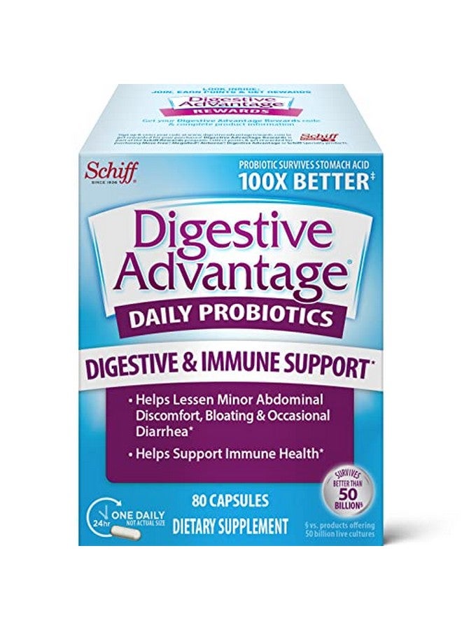 Digestive Advantage Probiotics For Digestive Health Daily Probiotics For Women & Men Support For Occasional Bloating Minor Abdominal Discomfort & Gut Health 80Ct Capsules - Image 1