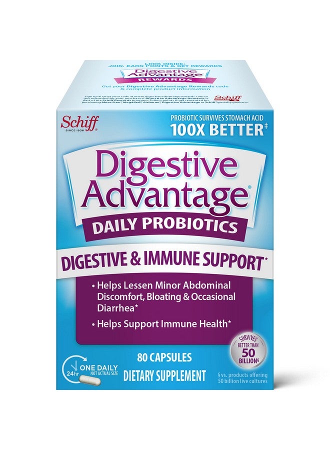 Digestive Advantage Probiotics For Digestive Health Daily Probiotics For Women & Men Support For Occasional Bloating Minor Abdominal Discomfort & Gut Health 80Ct Capsules - Image 2