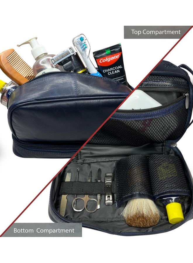 Rustic Town Leather Toiletry Bag For Men - Travel Shaving Dopp Kit Hygiene Organizer - Leather Cosmetic Makeup Bag For Women  - Image 2