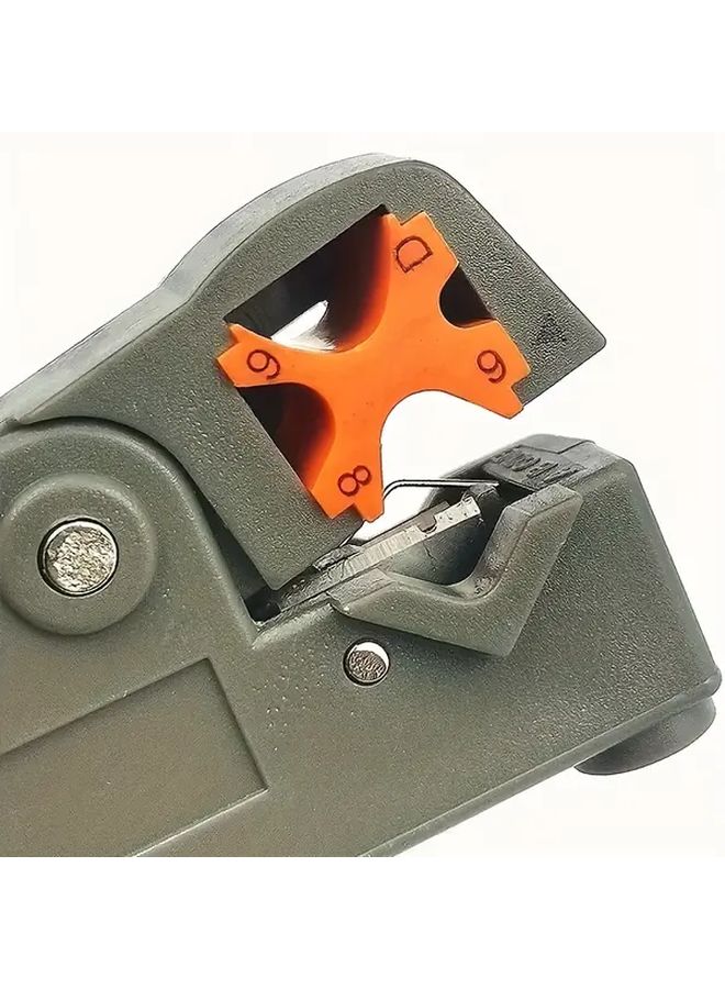 Gray Automatic Wire Stripper Coaxial Cable Cutter Tool Rotary Design Ergonomic Handle - Image 5