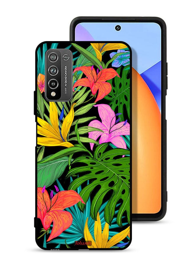 Tolwak Honor 10X Lite Protective Case Cover Pattern Tropical Flowers Leaves - Image 1