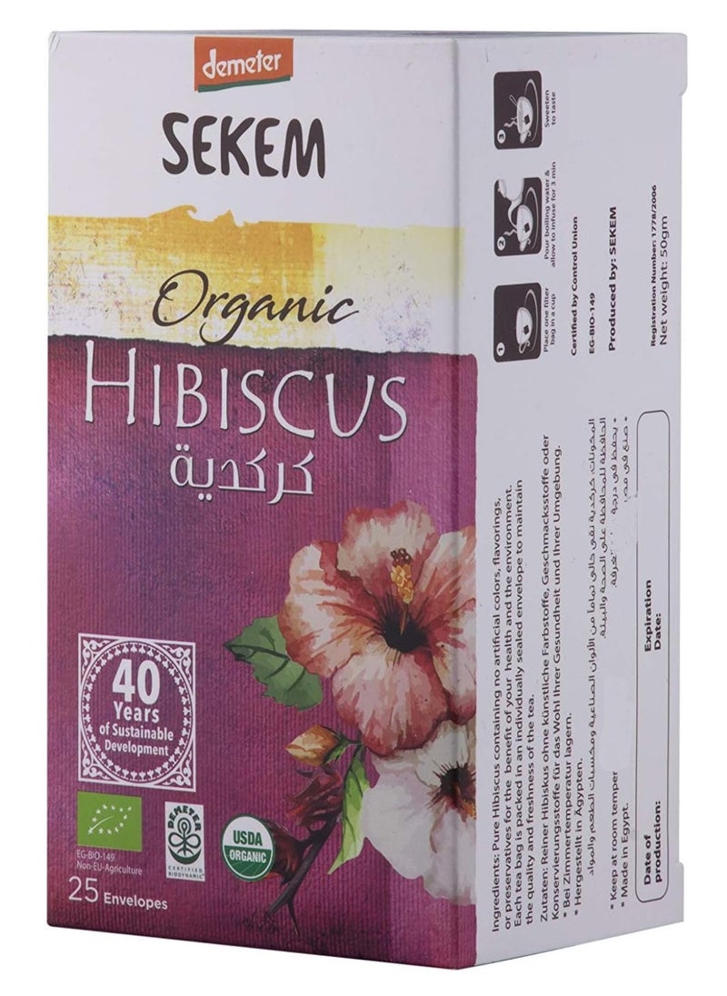 Demeter - Sekem Organic Hibiscus Tea Bags 25'S - Image 1