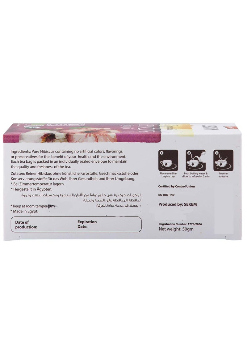 Demeter - Sekem Organic Hibiscus Tea Bags 25'S - Image 1