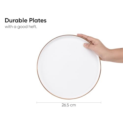 Shay Ceramic Dinner Plates Set, 6 Pieces, Grey Japandi Series | Matte Finish | Premium Stoneware | Porcelain Plates | Set of 6 Plates for Dinner (Japandi Dinner Plates - Grey) - Image 3