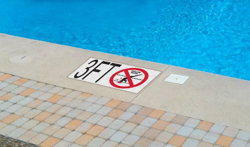 Aquatic Custom Tile Ceramic Swimming Pool Waterline Depth Marker " 12" Smooth Finish, 4 inch Font - Image 3