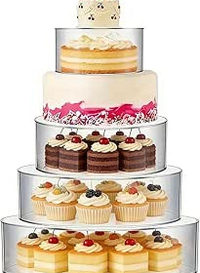 4 Tier Clear Acrylic Cake Stand Fillable Dessert Display For Parties Weddings Buffets - Image 1