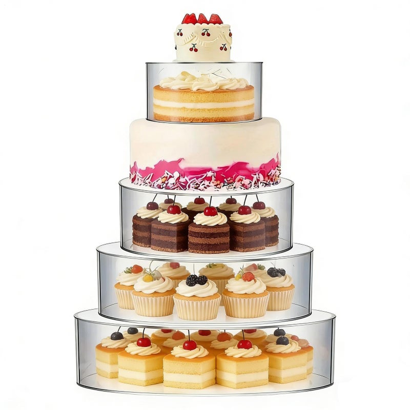 4 Tier Clear Acrylic Cake Stand Fillable Dessert Display For Parties Weddings Buffets - Image 2