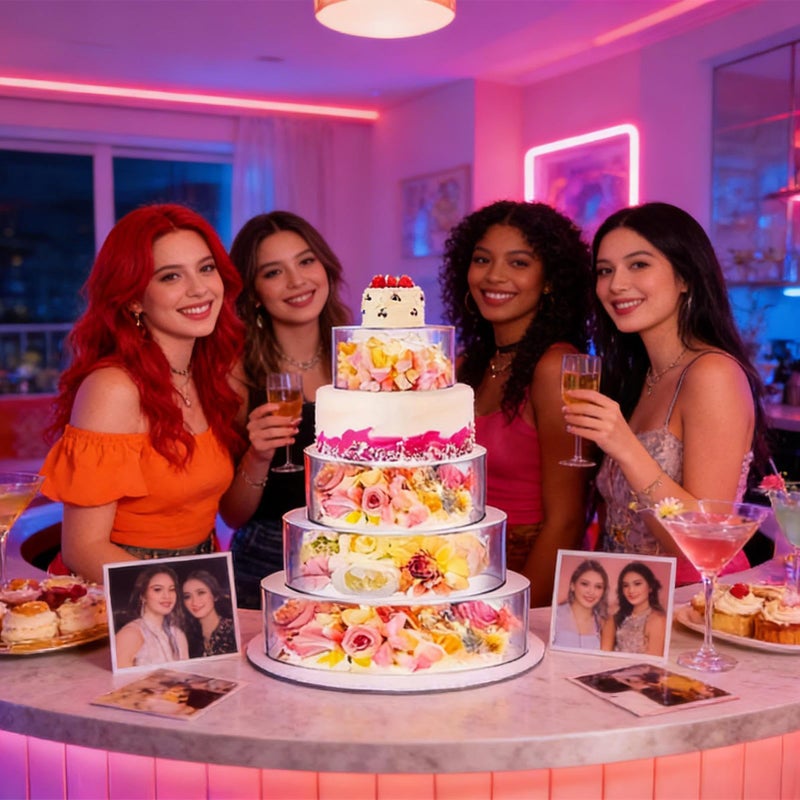 4 Tier Clear Acrylic Cake Stand Fillable Dessert Display For Parties Weddings Buffets - Image 3