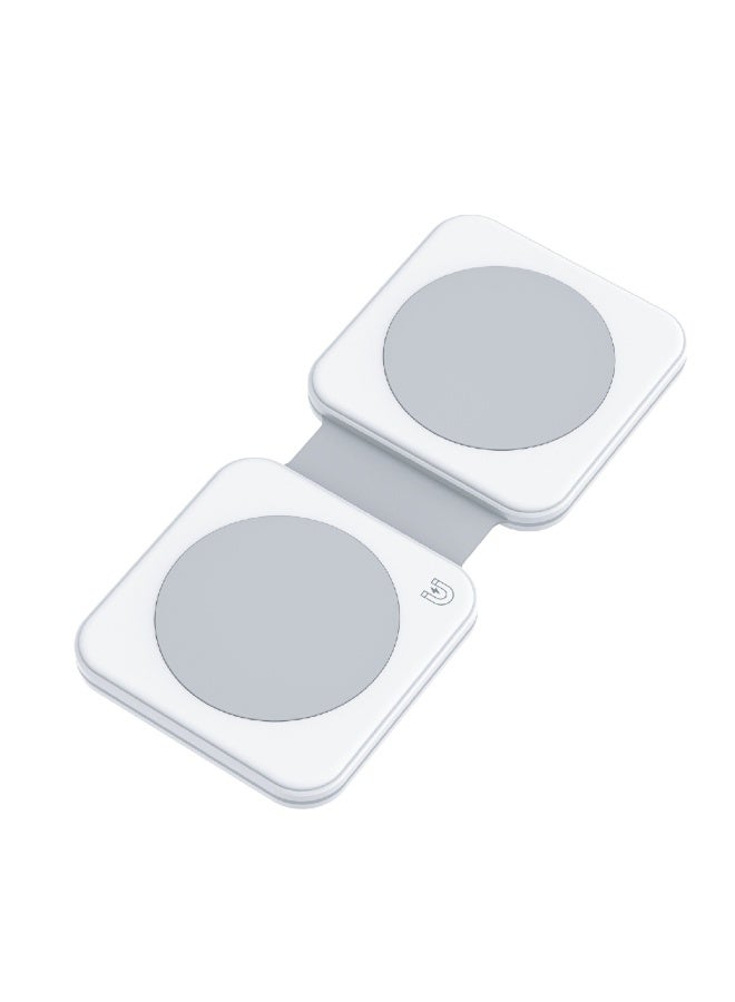 DVICED 2-in-1 Foldable magnetic wireless charger - White - Image 1