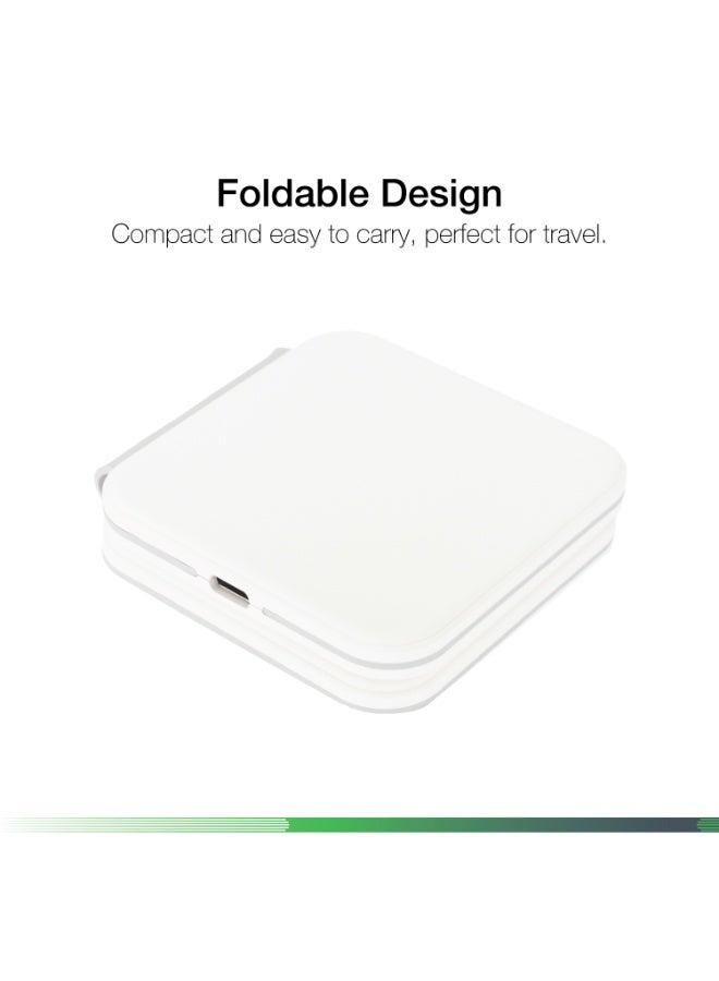 DVICED 2-in-1 Foldable magnetic wireless charger - White - Image 4