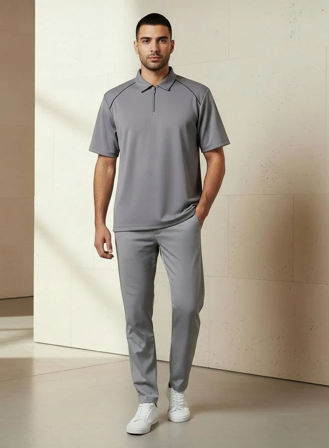 Love Pangolin Love Pangolin Men Half Zip Polo T-shirt