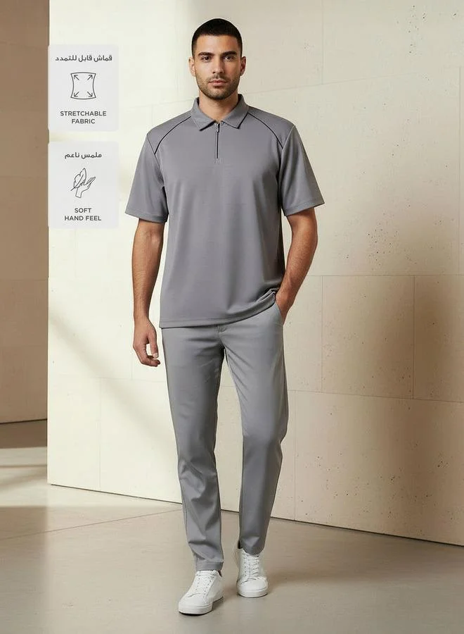 Love Pangolin Love Pangolin Men Half Zip Polo T shirt