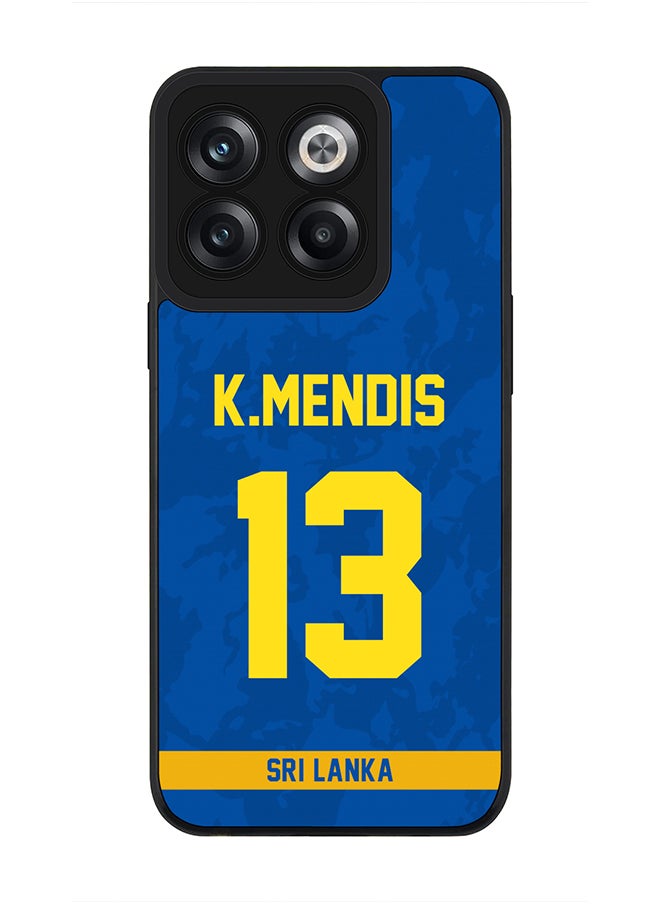Stylizedd - Rugged Black Edge Case for OnePlus 10T, Slim fit Soft Case Flexible Rubber Edges Thin Cover - Player Name - Kusal Mendis, Jersey Number- 13 - Image 1