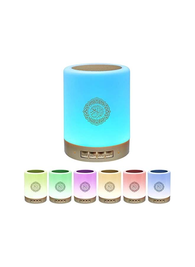 Equantu Portable Quran Speaker Touch Led Lamp Multi Colors And Reciters. Smart Table Lamp Touch Portable Lighting Color Changing Led Light For Bedrooms Living Room Bluetooth Quran Speaker Mp3 Fm Radio - Image 1