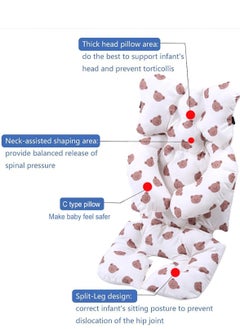 Rightsure Infant Seat Pad Stroller Liner Universal Thickened Stroller Pad with C-Shaped Pillow for Baby Soft Pad, Carrier, Stroller Anti-Slip Pad for Babies Children Toddlers  - Image 3