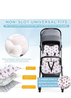 Rightsure Infant Seat Pad Stroller Liner Universal Thickened Stroller Pad with C-Shaped Pillow for Baby Soft Pad, Carrier, Stroller Anti-Slip Pad for Babies Children Toddlers  - Image 5