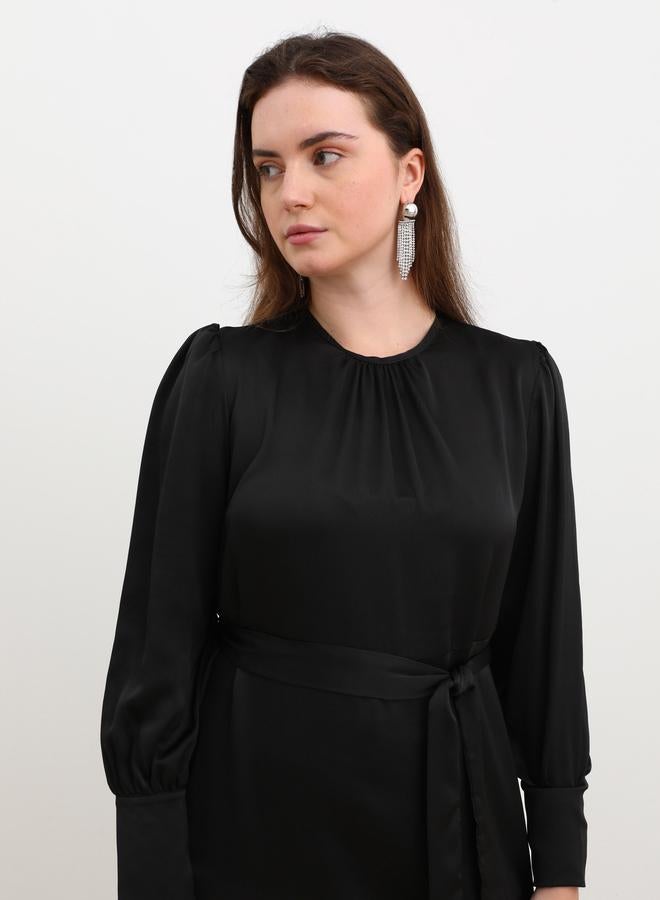 مودانيسا فستان طويل بمقاس كبير بتفاصيل ربطة - Image 2