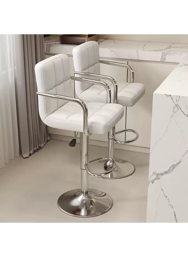 1 Pc ,Kitchen Leather PU Contoured Back Bar Stool Cafe High Bar Chair - Image 3