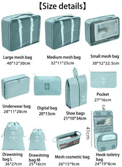 Generic 11 Set Packing Cubes for Suitcases, Travel Essentials for Carry on, Luggage Organizer Bags Set for Travel Accessories , Black  - Image 5