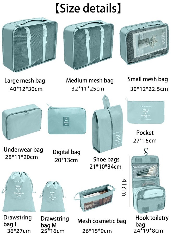 Generic 11 Set Packing Cubes for Suitcases, Travel Essentials for Carry on, Luggage Organizer Bags Set for Travel Accessories , Black  - Image 5