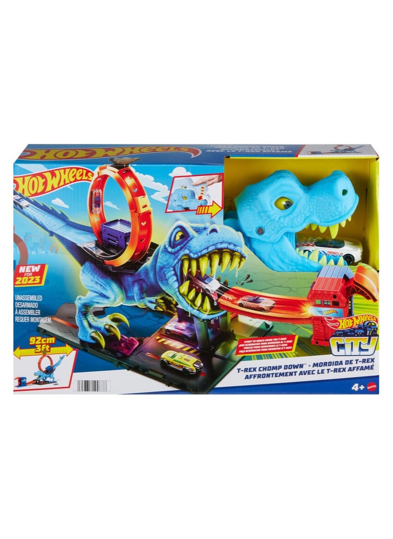 Hot Wheels BIN MATTEL HOT WHEELS CITY T-REX CHOMP DOWN 