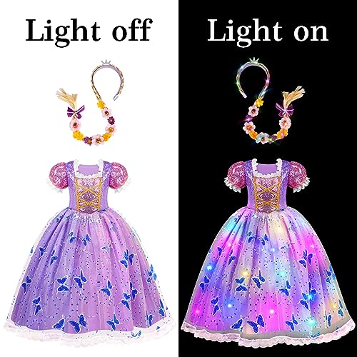 Meland Princess Dresses for Girls - Light Up Princess Costume for Little Girls, Halloween Costumes for Toddler Age 3-10, Birthday Gift for Girl (9-10 Years) - Image 5