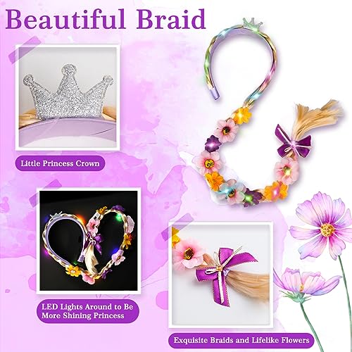 Meland Princess Dresses for Girls - Light Up Princess Costume for Little Girls, Halloween Costumes for Toddler Age 3-10, Birthday Gift for Girl (9-10 Years) - Image 3