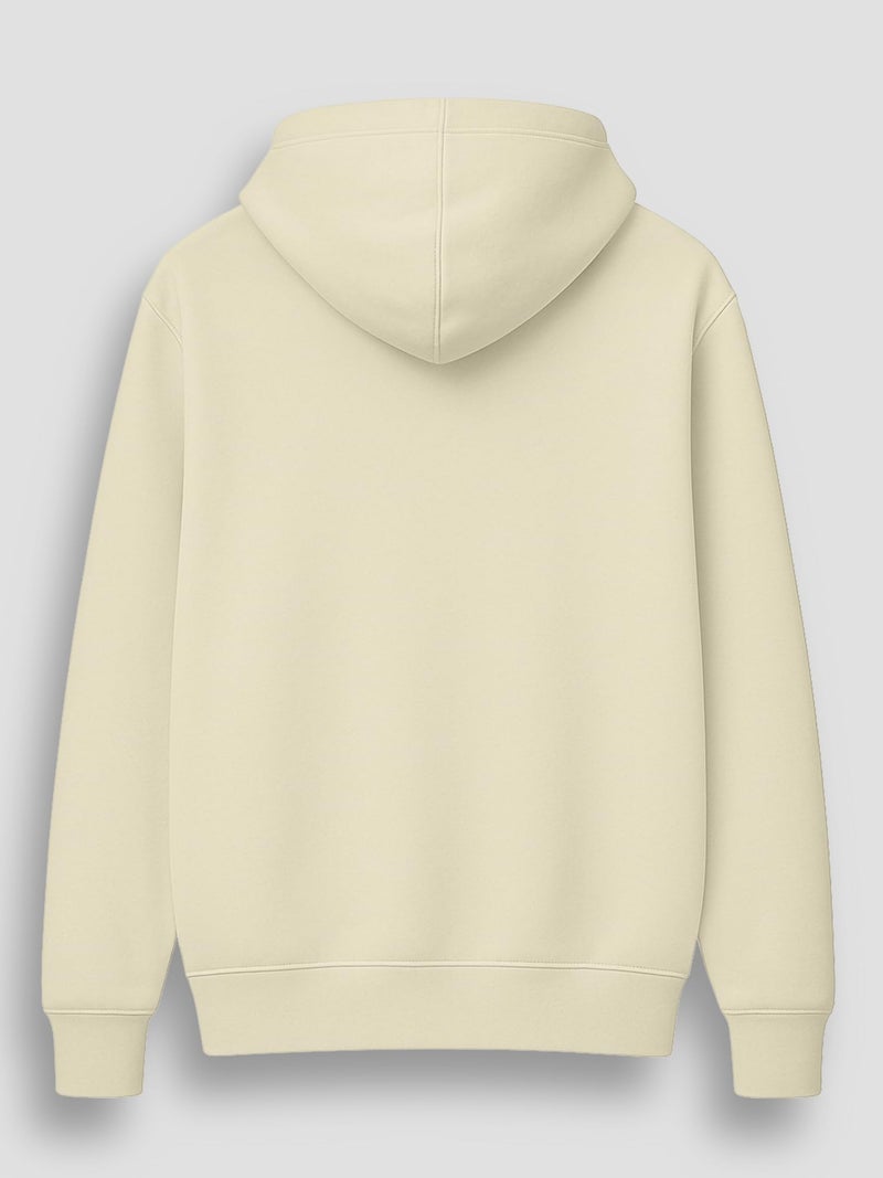 ENCIGER Men’s Solid Hoodie | 100% Cotton Fleece Warm Sweatshirt with Kangaroo Pocket & Adjustable Hood | Regular Fit Winter Wear for Men Off-White, L - Image 4
