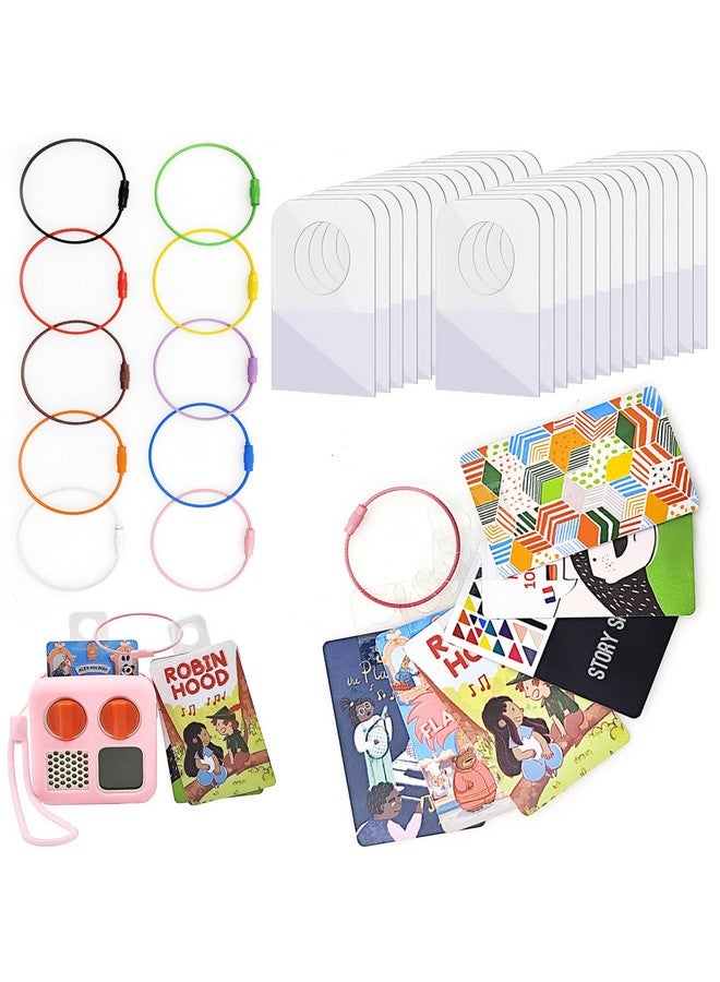 xcivi xcivi Card Holder for Yoto Audio Player, Designed for Yoto Cards Rings and Tabs 260PCS Self Adhesive Tabs with 10 Loops, Kids Travel Carrier of Yoto Card Accessories  - Image 1