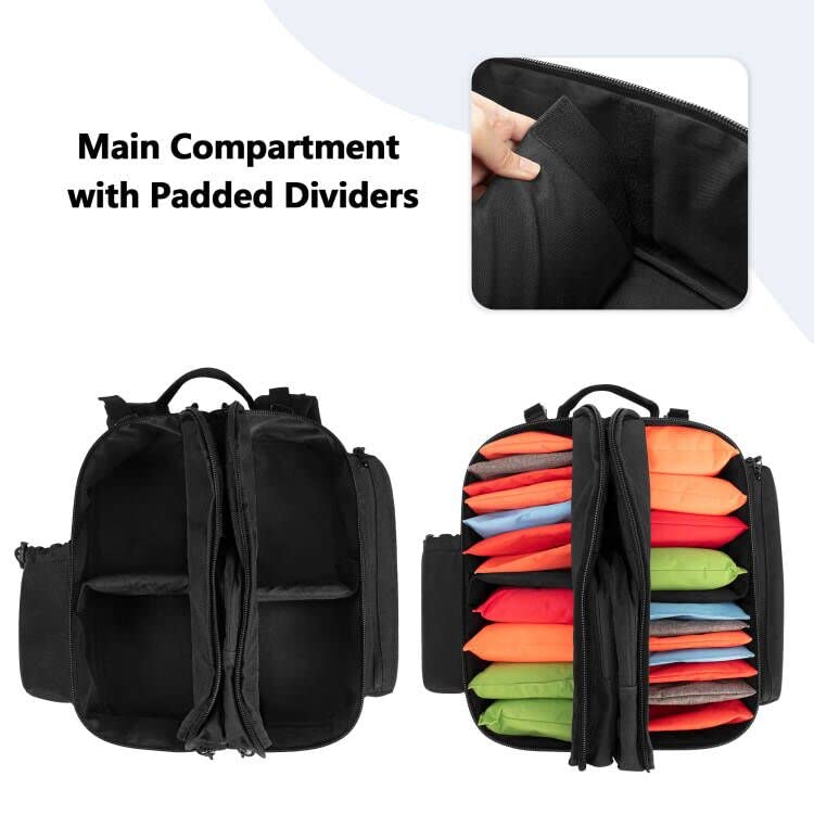 DSLEAF Cornhole Backpack Holds 16-24 Cornhole Bags, Cornhole Patch Bag with Padded Shoulder Straps and Extra Pockets for Tossing Games (Patent Design) - Image 2