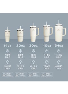 Stanley Stanley Quencher H2.0 FlowState Stainless Steel Vacuum Insulated Tumbler with Lid and Straw for Water, Iced Tea or Coffee, Smoothie and More, Cream , 40 oz  - Image 5
