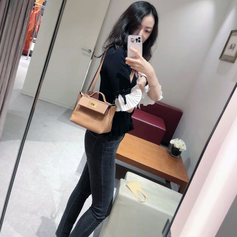 Dumpling 2424 Kelly Mini Top Layer Cowhide Wings Crossbody Shoulder Handbag Women'S Shoulder Bag - Image 4