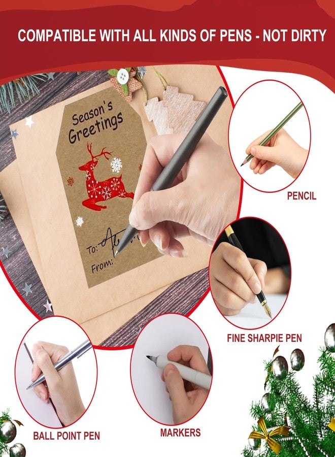NDakter 500PCS Christmas Gift Tags Stickers, Self-Adhesive Christmas Name Tags, Christmas Labels for Presents, Holiday Cute Kraft Xmas Kids Stickers for Gifts Boxes, Wrapping Paper，Envelope，Cards, Letters - Image 4