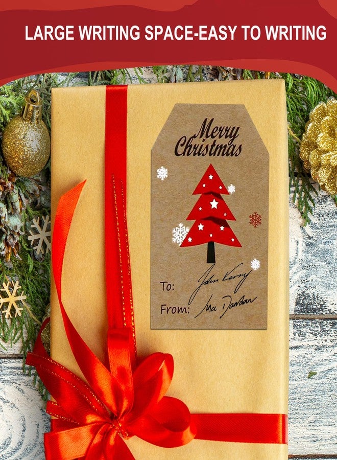 NDakter 500PCS Christmas Gift Tags Stickers, Self-Adhesive Christmas Name Tags, Christmas Labels for Presents, Holiday Cute Kraft Xmas Kids Stickers for Gifts Boxes, Wrapping Paper，Envelope，Cards, Letters - Image 3