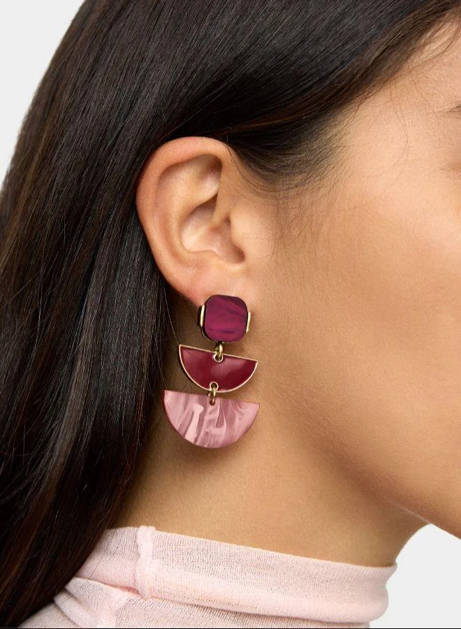 بارفوا أقراط طويلة هندسية متعددة الألوان