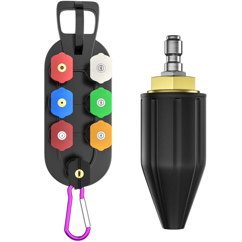 POHIR Turbo Nozzle 4000 PSI, 9 Pack Pressure Washer Spray Tips Full Set Including Rotating Turbo 4.0 Orifice and Tips Set with Holder - Image 4