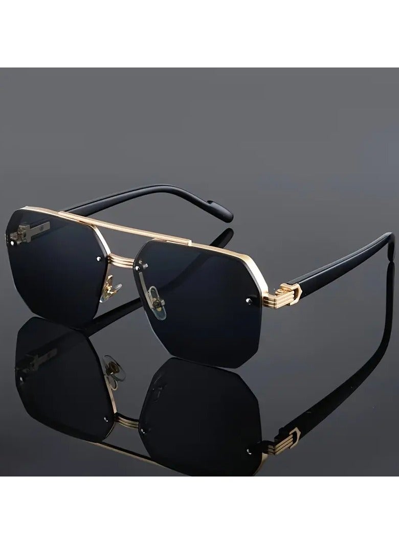 كوالتي نظارات عصرية للرجال - جسر مزدوج عصري، إطار معدني بتصميم عصري - Image 1