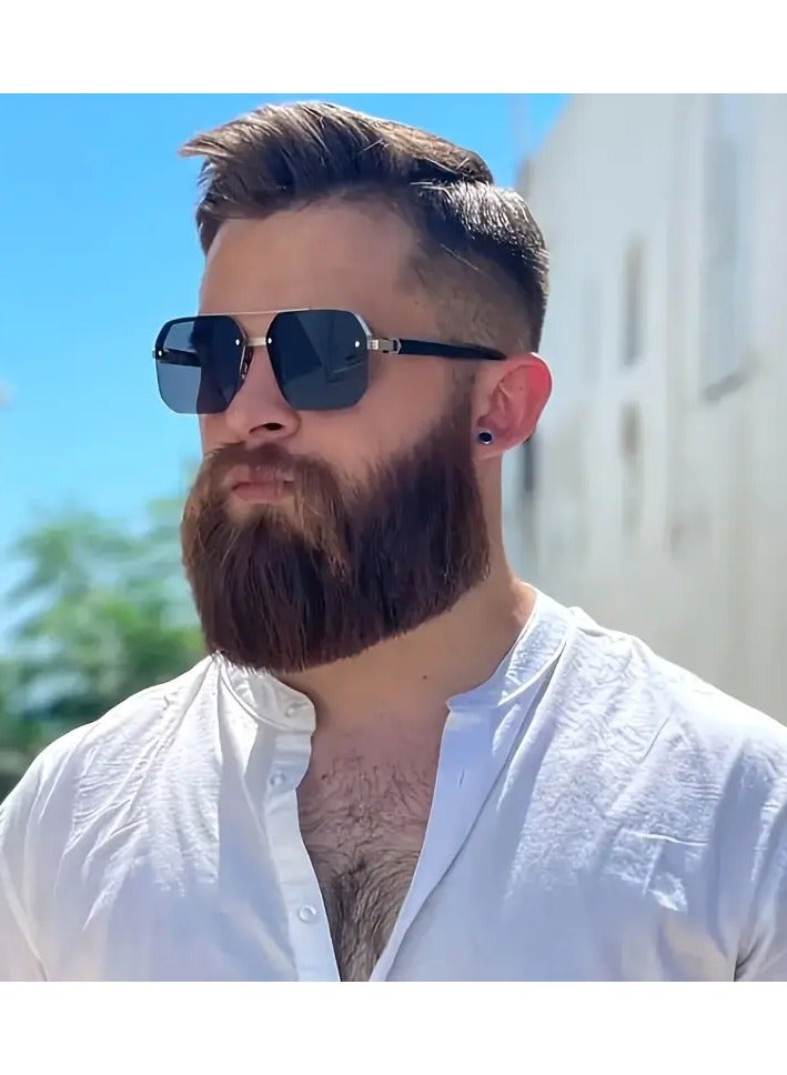 كوالتي نظارات عصرية للرجال - جسر مزدوج عصري، إطار معدني بتصميم عصري - Image 2