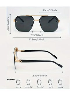 QUALITY Men's Fashion Fashion Glasses - Trendy Double Bridge, Metal Frame with Cut-Edge Design  - Image 3