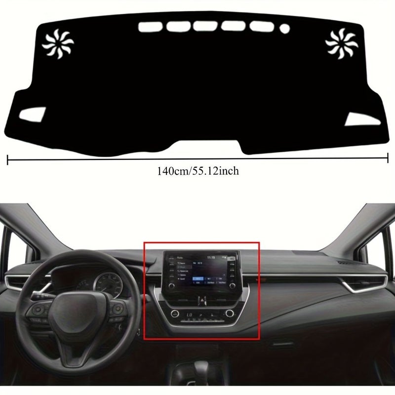Car Dash Mat Dashboard Cover for Right Hand Drive Corolla 2020 2021 2022 2023 2024 Black Interior Dash Cover Mat Accessory - Image 2