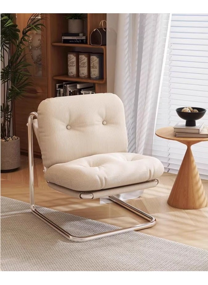 Organized Home - High-end Velvet Creative Floating Sofa Chair Metal Frame Suitable for Bedroom Study Office - Image 1