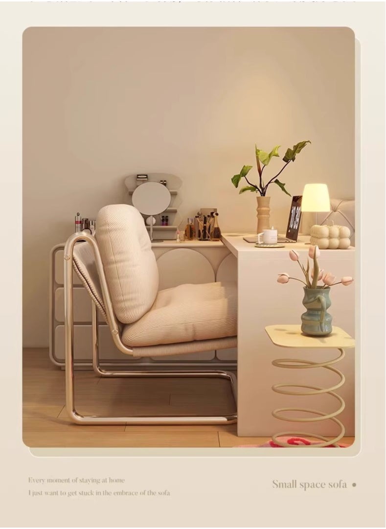 Organized Home - High-end Velvet Creative Floating Sofa Chair Metal Frame Suitable for Bedroom Study Office - Image 1