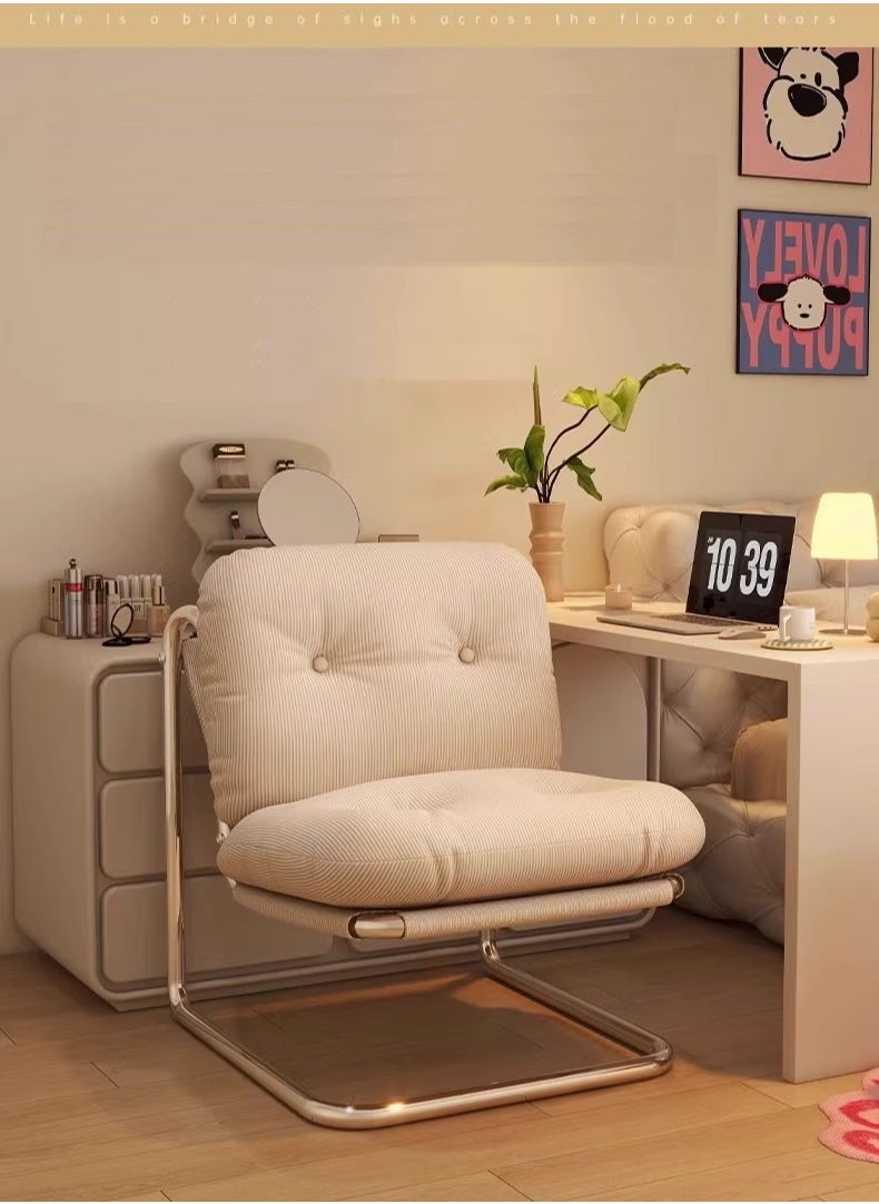 Organized Home - High-end Velvet Creative Floating Sofa Chair Metal Frame Suitable for Bedroom Study Office - Image 1