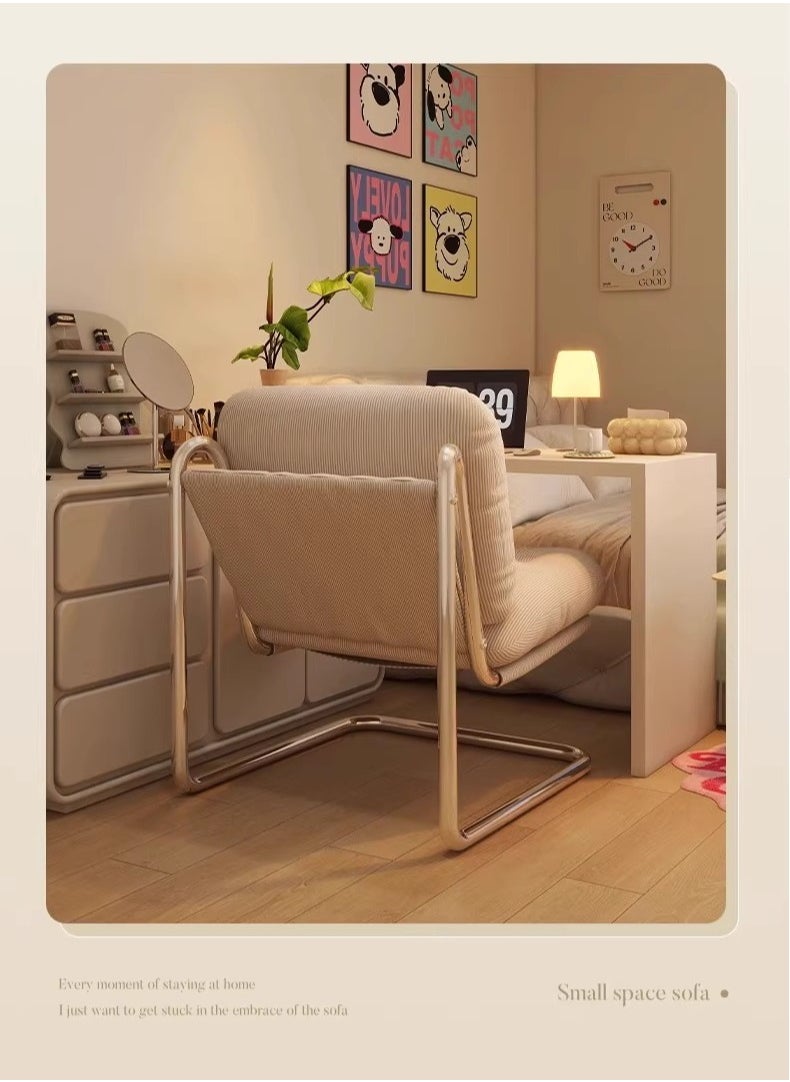 Organized Home - High-end Velvet Creative Floating Sofa Chair Metal Frame Suitable for Bedroom Study Office - Image 1